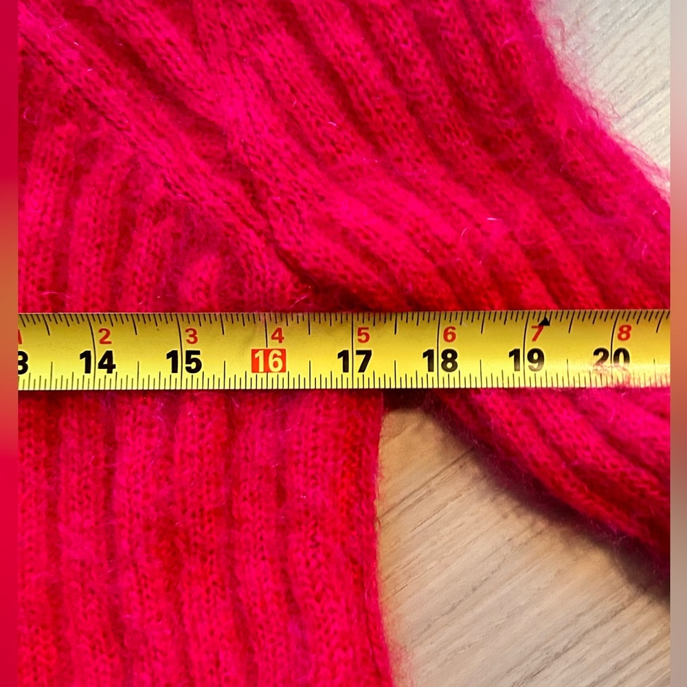 IRO Mohair Wool Sweater M Pink Fringed Hem Fuzzy Feminine Luxury Old Money - Picture 8 of 12